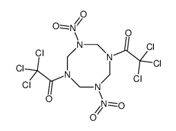 2,2,2-trichloro-1-[3,7-dinitro-5-(2,2,2-trichloroacetyl)-1,3,5,7-tetrazocan-1-yl]ethanone结构式