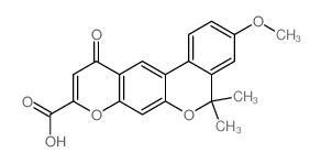 3-Methoxy-5,5-dimethyl-11-oxo-5H,11H-benzo[c]pyrano[3,2-g]chromene-9-carboxylic acid structure