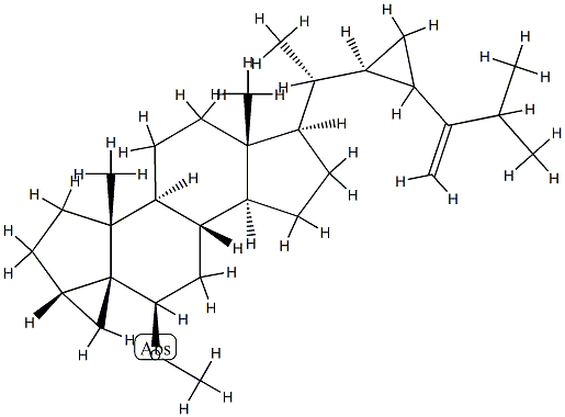 6β-Methoxy-3β,5α-cyclo-33-norgorgost-24(28)-ene结构式