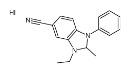 3-ethyl-2-methyl-1-phenyl-1,2-dihydrobenzimidazol-1-ium-5-carbonitrile,iodide Structure