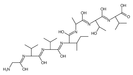 (2S)-2-[[(2S,3R)-2-[[(2S)-2-[[(2S,3S)-2-[[(2S)-2-[[(2S)-2-[(2-aminoacetyl)amino]-3-methylbutanoyl]amino]-3-methylbutanoyl]amino]-3-methylpentanoyl]amino]propanoyl]amino]-3-hydroxybutanoyl]amino]-3-methylbutanoic acid Structure