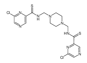 1,4-bis-[(6-chloro-pyrazine-2-carbothioylamino)-methyl]-piperazine Structure