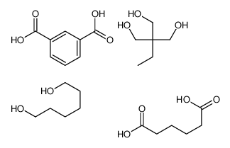 benzene-1,3-dicarboxylic acid,2-ethyl-2-(hydroxymethyl)propane-1,3-diol,hexanedioic acid,hexane-1,6-diol结构式