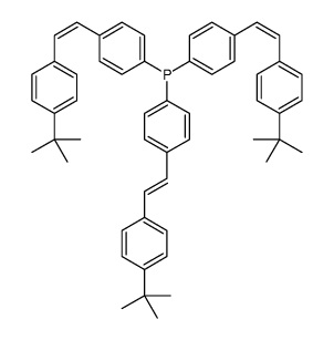 tris[4-[2-(4-tert-butylphenyl)ethenyl]phenyl]phosphane Structure