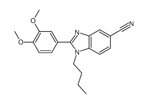 1-butyl-2-(3,4-dimethoxyphenyl)benzimidazole-5-carbonitrile结构式