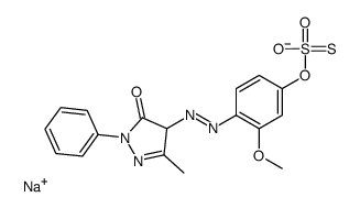 Thiosulfuric acid S-[4-[[(4,5-dihydro-3-methyl-5-oxo-1-phenyl-1H-pyrazol)-4-yl]azo]-3-methoxyphenyl]O-sodium salt结构式