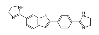 2-[4-[6-(4,5-dihydro-1H-imidazol-2-yl)-1-benzothiophen-2-yl]phenyl]-4,5-dihydro-1H-imidazole Structure