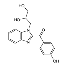 3-<2-(4-hydroxy)benzoyl-1H-benzimidazol-1-yl>-1,2-propanediol Structure