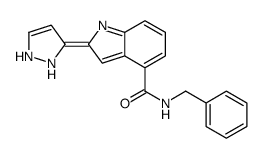 N-benzyl-2-(1,2-dihydropyrazol-3-ylidene)indole-4-carboxamide结构式