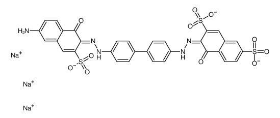 trisodium,(3E)-3-[[4-[4-[(2Z)-2-(6-amino-1-oxo-3-sulfonatonaphthalen-2-ylidene)hydrazinyl]phenyl]phenyl]hydrazinylidene]-4-oxonaphthalene-2,7-disulfonate Structure