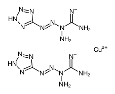 Copper(II) (E)-((4-(2H-tetrazol-5-yl)tetraaz-3-en-2-yl)(amino)methylene)amide Structure