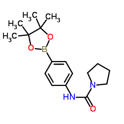 4-[(吡咯烷-1-基羰基)氨基]苯硼酸频哪醇酯结构式