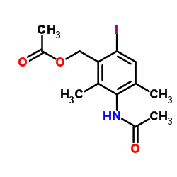 3-Acetamido-6-iodo-2,4-dimethylbenzyl acetate Structure