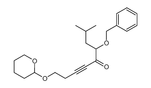 6-Benzyloxy-8-methyl-1-(tetrahydro-pyran-2-yloxy)-non-3-yn-5-one结构式