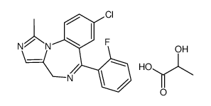 8-chloro-6-(2-fluorophenyl)-1-methyl-4H-imidazo[1,5-a][1,4]benzodiazepine,2-hydroxypropanoic acid结构式