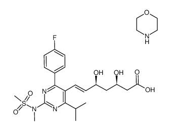(+)-7-[4-(4-fluorophenyl)-6-isopropyl-2-(N-methyl-N-methylsulfonylamino)pyrimidin-5-yl]-(3R,5S)-dihydroxy-(E)-heptenoic acid morpholinium salt Structure