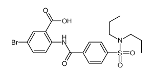 5-bromo-2-[[4-(dipropylsulfamoyl)benzoyl]amino]benzoic acid结构式