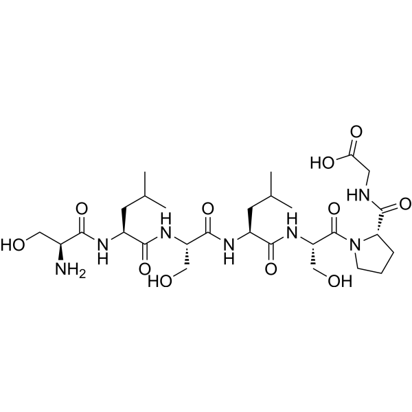 H-Ser-Leu-Ser-Leu-Ser-Pro-Gly-OH trifluoroacetate salt结构式