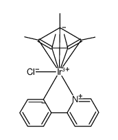 Iridium, chloro[(1,2,3,4,5-η)-1,2,3,4,5-pentamethyl-2,4-cyclopentadien-1-yl][2-(2-pyridinyl-κN)phenyl-κC] Structure