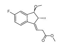 (E)-methyl 3-((2R,3S)-5-fluoro-3-methoxy-2-methyl-2,3-dihydro-1H-inden-1-ylidene)propanoate Structure