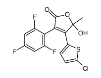 4-(5-chloro-thiophen-2-yl)-5-hydroxy-5-methyl-3-(2,4,6-trifluoro-phenyl)-5H-furan-2-one Structure