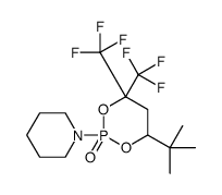 6-tert-butyl-2-piperidin-1-yl-4,4-bis(trifluoromethyl)-1,3,2λ5-dioxaphosphinane 2-oxide结构式