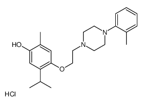 2-methyl-4-[2-[4-(2-methylphenyl)piperazin-1-yl]ethoxy]-5-propan-2-ylphenol,hydrochloride Structure