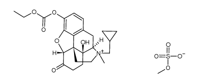 (4R,4aS,7aR,12bS)-3-(cyclopropylmethyl)-9-((ethoxycarbonyl)oxy)-4a-hydroxy-3-methyl-7-oxo-2,3,4,4a,5,6,7,7a-octahydro-1H-4,12-methanobenzofuro[3,2-e]isoquinolin-3-ium methyl sulfate结构式