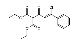 ethyl 5-chloro-2-(ethoxycarbonyl)-3-oxo-5-phenylpent-4-enoate结构式