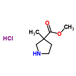 Methyl 3-methyl-3-pyrrolidinecarboxylate hydrochloride (1:1) Structure