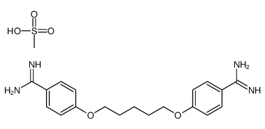 4-[5-(4-carbamimidoylphenoxy)pentoxy]benzenecarboximidamide,methanesulfonic acid Structure