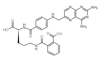 Benzoic acid,2-[[[(4S)-4-carboxy-4-[[4-[[(2,4-diamino-6-pteridinyl)methyl]amino]benzoyl]amino]butyl]amino]carbonyl]- picture