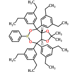 (3aR,8aR)-(-)-4,4,8,8-Tetrakis(3,5-diethylphenyl) tetrahydro-2,2-dimethyl-6-phenyl-1,3-dioxolo [4,5-e]dioxaphosphepin Structure