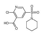 2-chloro-5-piperidin-1-ylsulfonylpyridine-3-carboxylic acid结构式