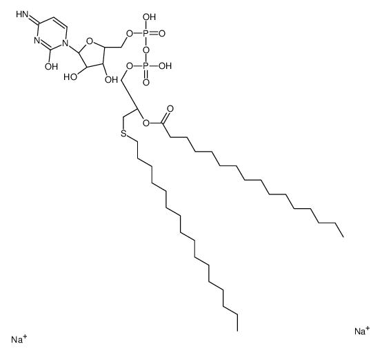 ara-CDP-1-S-hexadecyl-2-O-palmitoyl-1-thioglycerol Structure