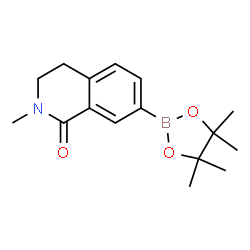 2-甲基-7-(4,4,5,5-四甲基-1,3,2-二氧硼杂环戊烷-2-基)-3,4-二氢异喹啉-1(2H)-酮结构式