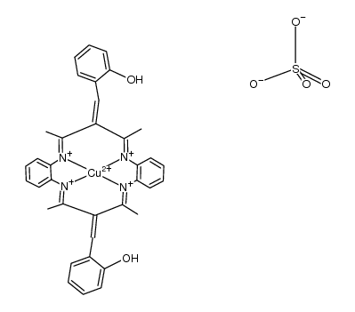 [Cu(7,16-bis(2-hydroxybenzylidene)-6,8,15,17-tetramethyl-7,16-dihydro-5,9,14,18-tetraza-dibenzo[a,h]cyclotetradecene)]SO4 Structure