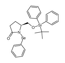 (S)-5-(tert-Butyl-diphenyl-silanyloxymethyl)-1-phenylselanyl-pyrrolidin-2-one Structure