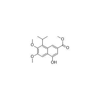 4-羟基-8-异丙基-6,7-二甲氧基-2-萘甲酸甲酯结构式