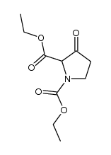 ethyl 1-ethoxycarbonyl-3-oxo-pyrrolidine-2-carboxylate结构式