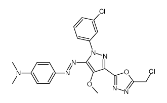 4-[5-[5-(chloromethyl)-1,3,4-oxadiazol-2-yl]-2-(3-chlorophenyl)-4-meth oxy-pyrazol-3-yl]diazenyl-N,N-dimethyl-aniline结构式