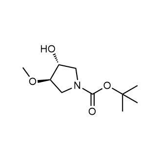 (3R,4R)-3-羟基-4-甲氧基吡咯烷-1-羧酸叔丁酯结构式