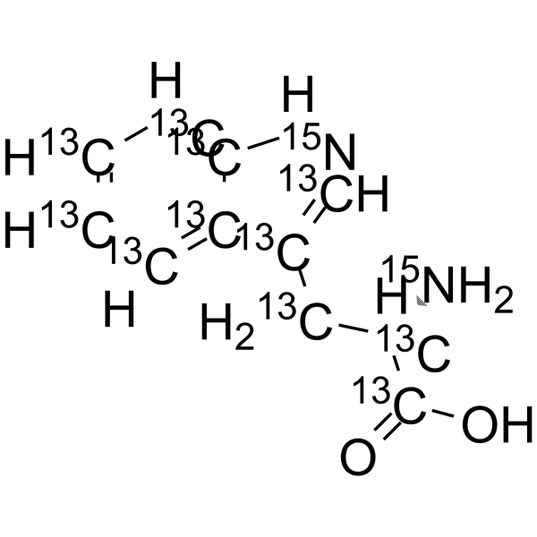 L-色氨酸 13C11,15N2结构式