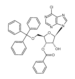9-[3-O-benzoyl-5-O-(triphenylmethyl)-β-D-ribofuranosyl]-6-chloro-9H-purine Structure