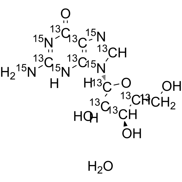 Guanosine-13C10,15N5 hydrate Structure
