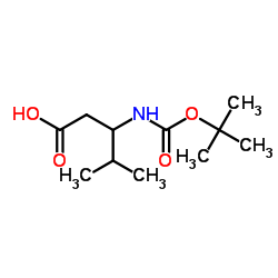 3-((叔丁氧羰基)氨基)-4-甲基戊酸结构式