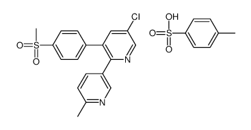 5-chloro-2-(6-methylpyridin-3-yl)-3-(4-methylsulfonylphenyl)pyridine,4-methylbenzenesulfonic acid Structure