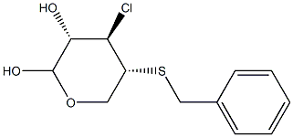 4-S-Benzyl-3-chloro-3-deoxy-4-thio-α-D-xylopyranose Structure