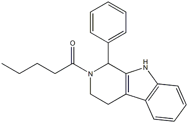 1-[1-苯基-3,4-二氢-1H-吡啶并[3,4-b]吲哚-2(9H)-基]戊烷-1-酮结构式