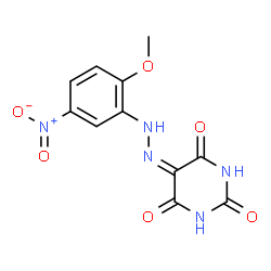 5-[(2-Methoxy-5-nitrophenyl)hydrazono]-2,4,6(1H,3H,5H)-pyrimidinetrione结构式